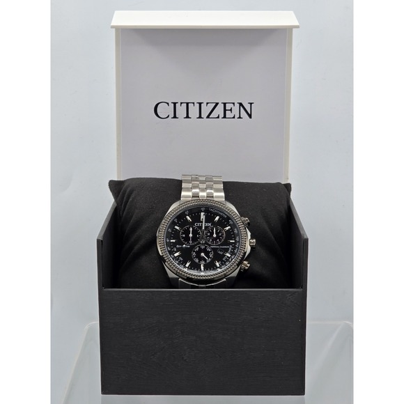 CITIZEN Collection Eco-Drive E820-R014803 Black Tachymeter Perpetual - NEEDS BAT - Picture 6 of 16